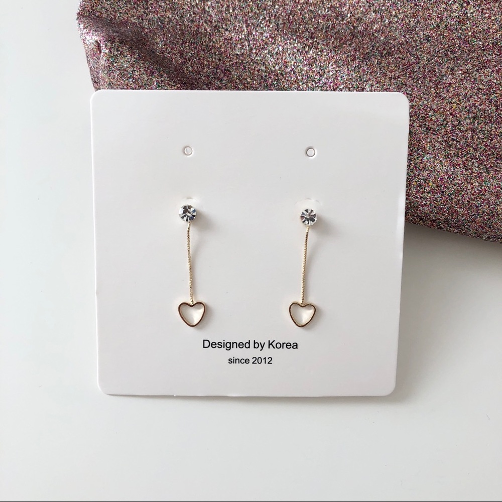 Dainty Rhinestone Heart Post Earrings